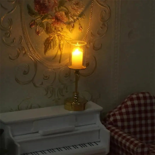1/12 Miniature Dollhouse Table Lamp – Glass Shade & Metal Base Dollhouse Miniature Lamp Peaceful Pleasures Health and Wellness CN