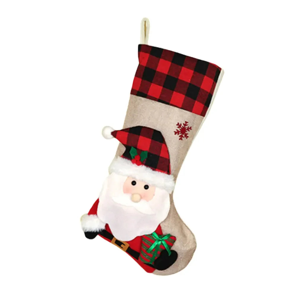 3D Plush Christmas Stockings – Santa, Snowman & Holiday Characters