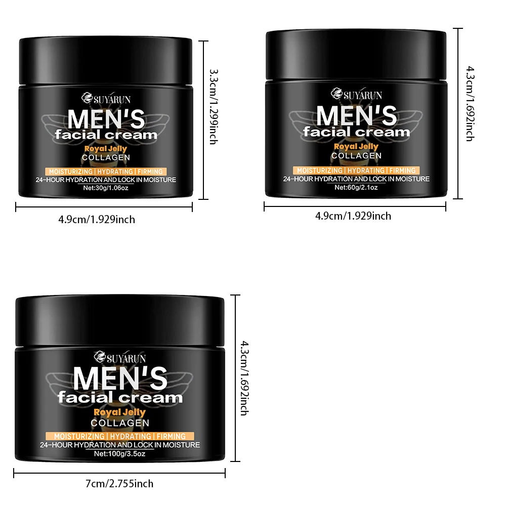 SUYARUN Royal Jelly Cream for Men Anti-Aging Anti-Wrinkle Hydrating Moisturizing Oil for skin day. and night Peaceful Pleasures Health and Wellness