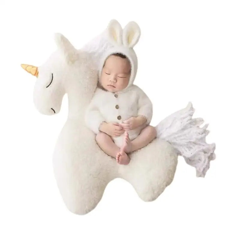 Unicorn Newborn Posing Pillow Photo Prop | Soft PP Cotton 0–6M