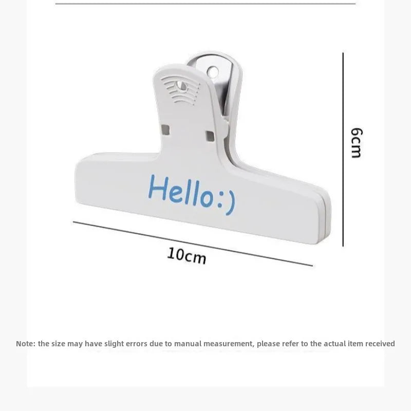 [Color random] 3Pcs Magnetic Clip kitchen Food Snack sealing seasoning Plastic Clip Office Supply for Documents Bills Stationery Peaceful Pleasures Health and Wellness