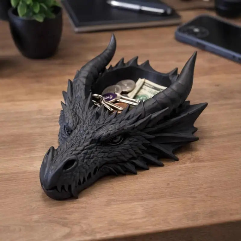 Gothic Dragon Head Jewelry Tray | Dark Decor Trinket Dish