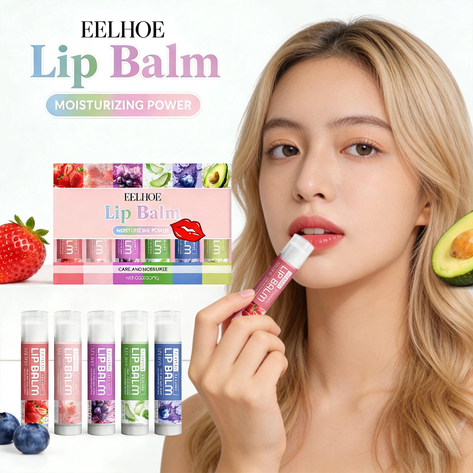 EELHOE Moisturizing Lip Balm Set – Nourish & Soften Dry Lips 6pc Lip Balm Set Peaceful Pleasures Health and Wellness
