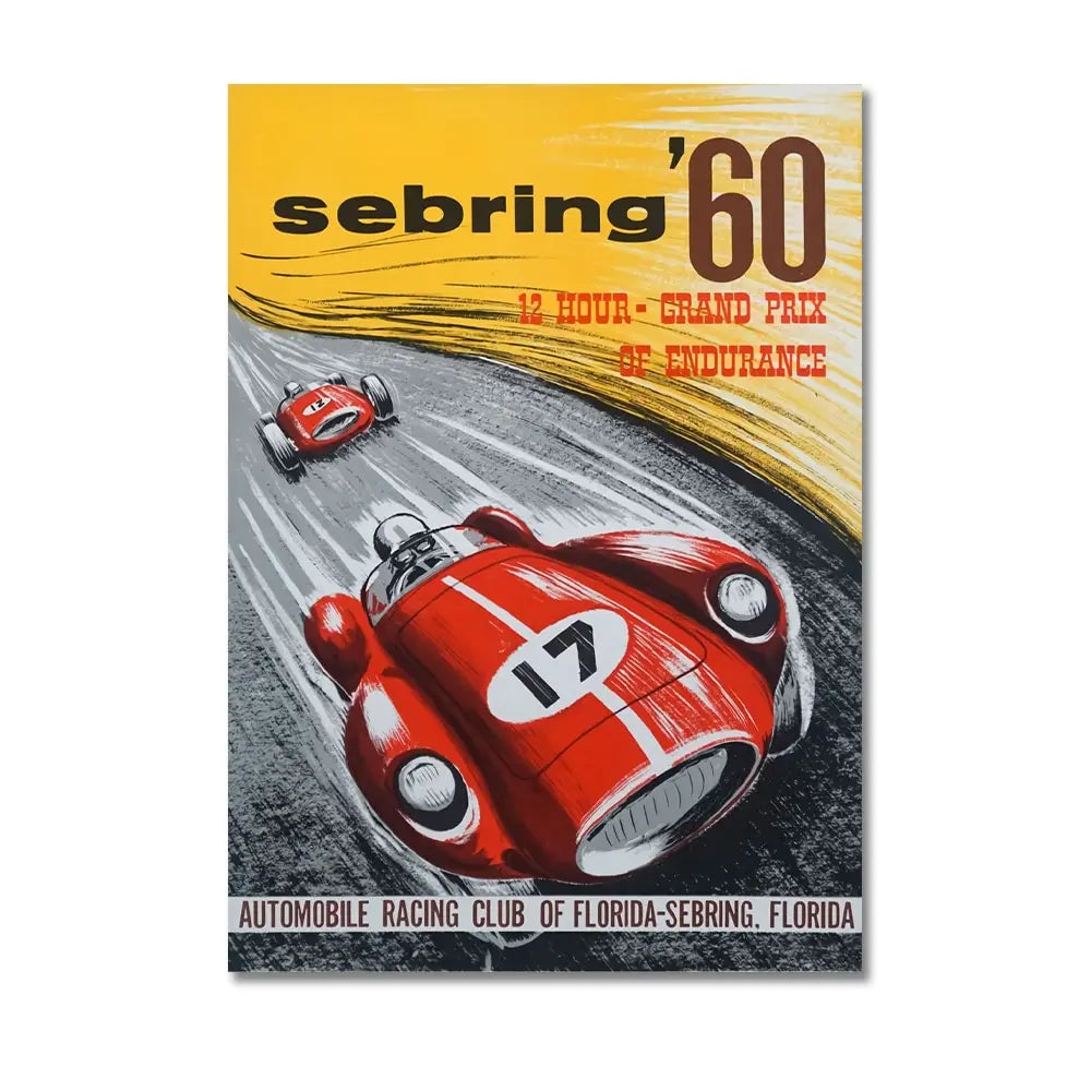 Monaco Grand Prix Vintage Racing Canvas Wall Art Print