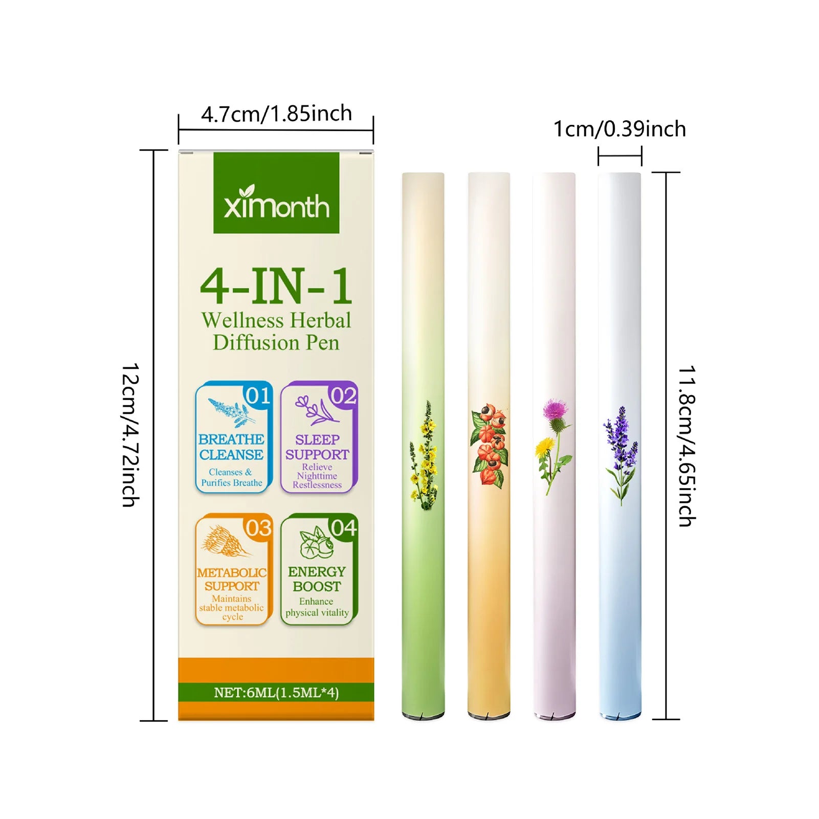 Herbals Combination Sticks Natural Aromatherapys Diffuser with Properties for Daily Use Peaceful Pleasures Health and Wellness