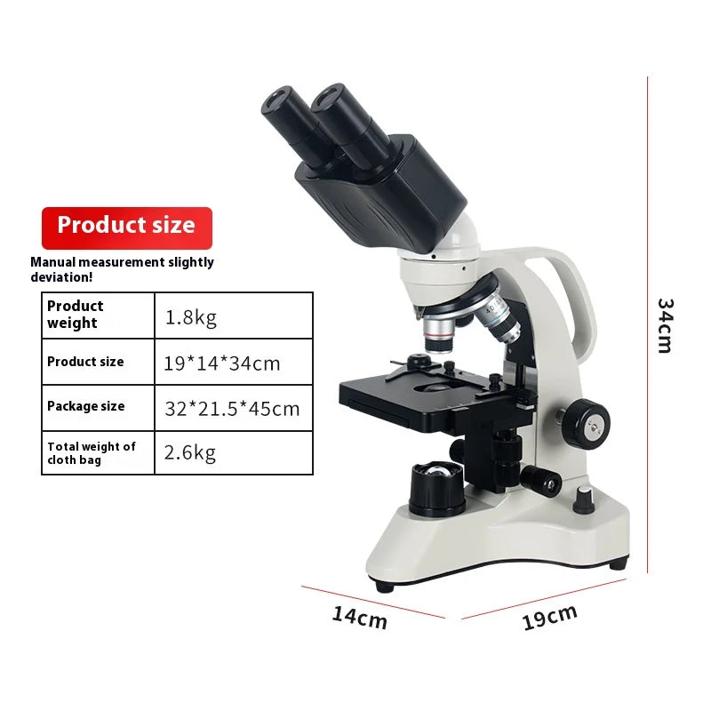 Binocular Biological Microscope for Teaching Primary and Secondary School Students To Observe Bacteria Peaceful Pleasures Health and Wellness