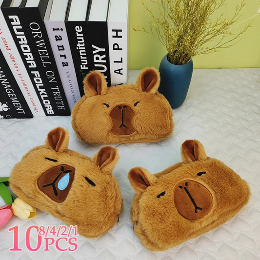 Kids Cute Capybara Plush Pencil Case – Large Capacity Pouch Plush Pencil Case Peaceful Pleasures Health and Wellness