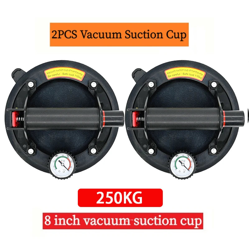 8 Inch 250KG Air Pump Vacuum Suction Cups Powerful Heavy-Duty Strong Hand Pump Sucker Lifted Magnets Handling Tools Peaceful Pleasures Health and Wellness 2PCs 4