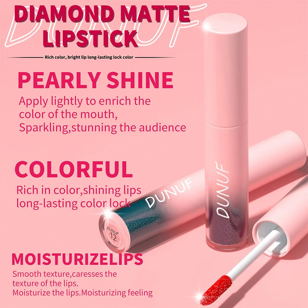 DUNUF Glitter Lip Gloss 18 Colors | Diamond Shimmer Liquid Lipstick