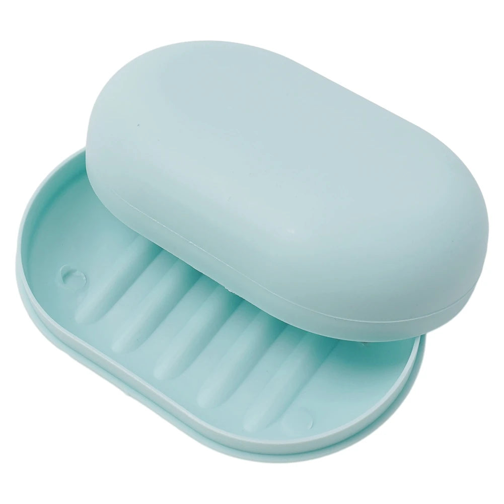 Soap Dish Lid Storage Box Portable Waterproof Travel Home Bathroom