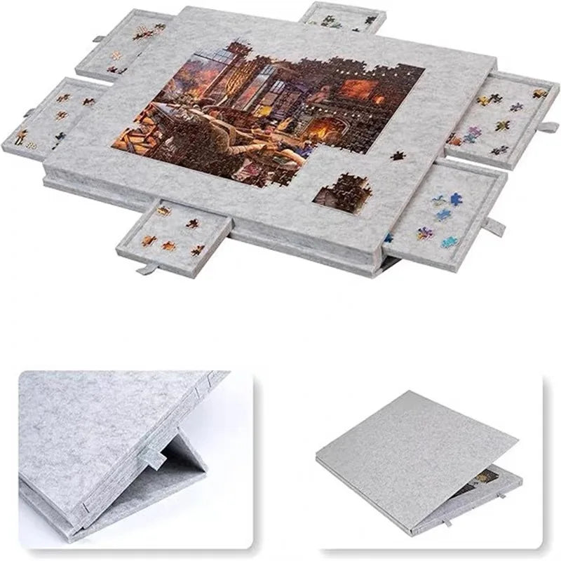 1000-Piece Puzzle Table with 6 Drawers & Adjustable Height