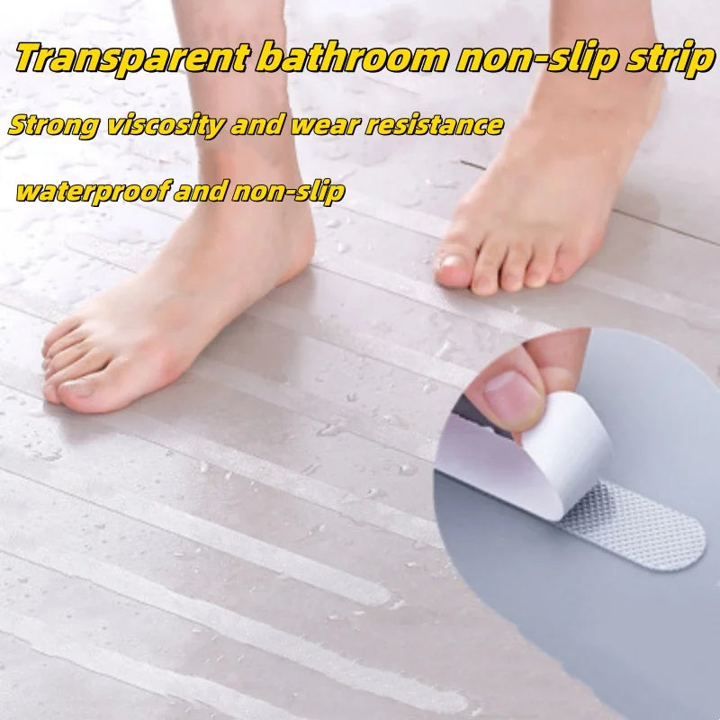 24-Pack Transparent Non-Slip Strips for Bath, Stairs & Pool