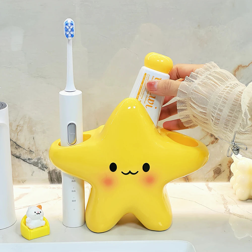 Toothbrush Holder Stand with 3 Slots – Ventilated Bathroom Organizer for Electric Toothbrushes & Toothpaste
