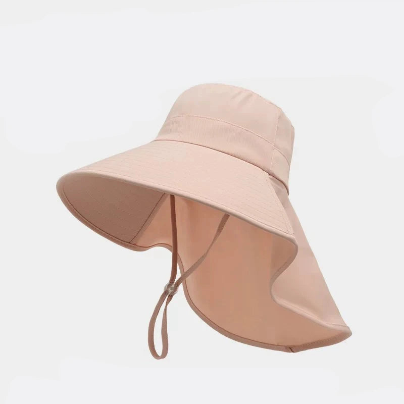 A Large Shawl Sun Hat Covering The Face Windproof and UV-resistant A Versatile Cycling Sun Hat A Fisherman's Hat for Women Peaceful Pleasures Health and Wellness pink