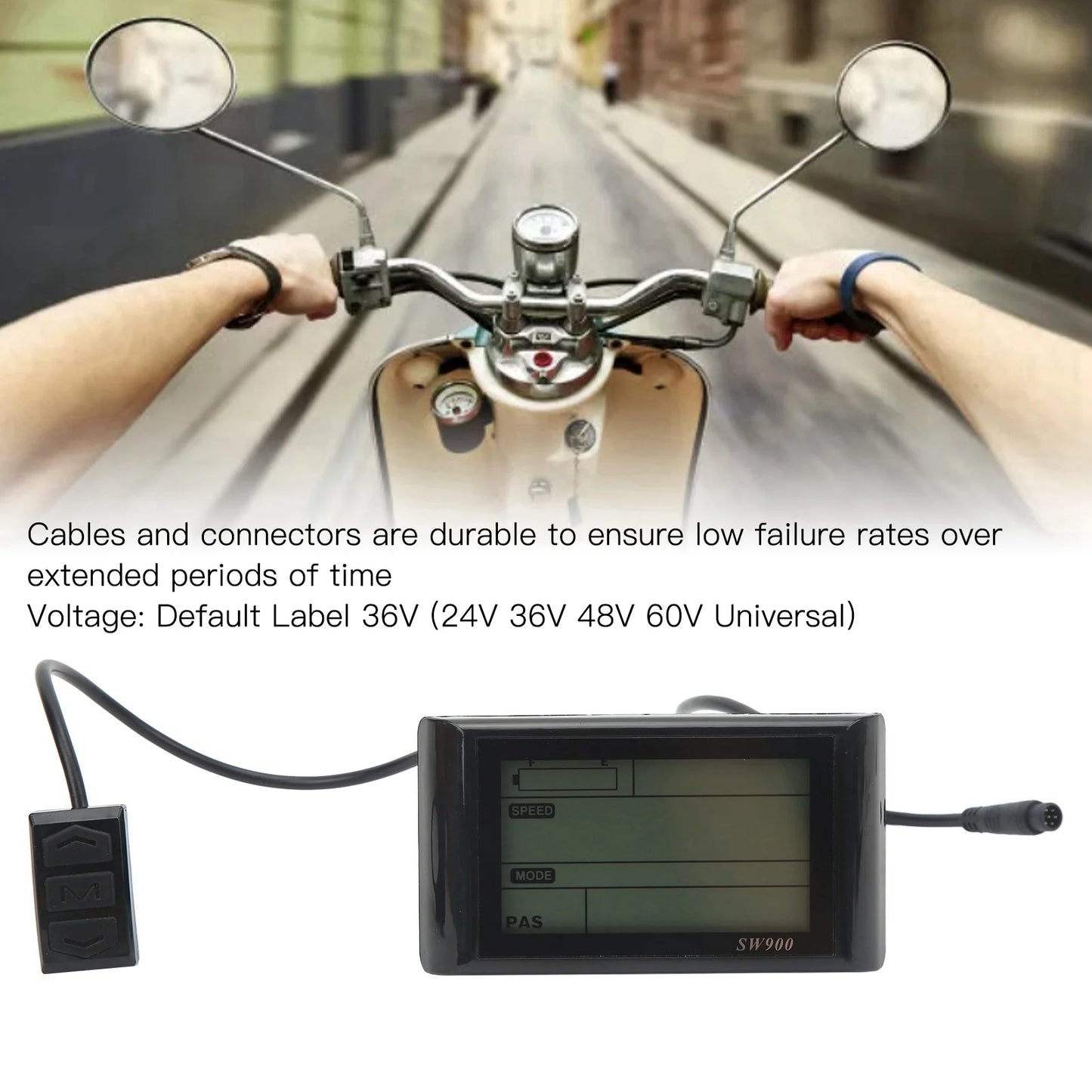 Electric Scooter LCD Display Meter Bike SW900 Waterproof Connector