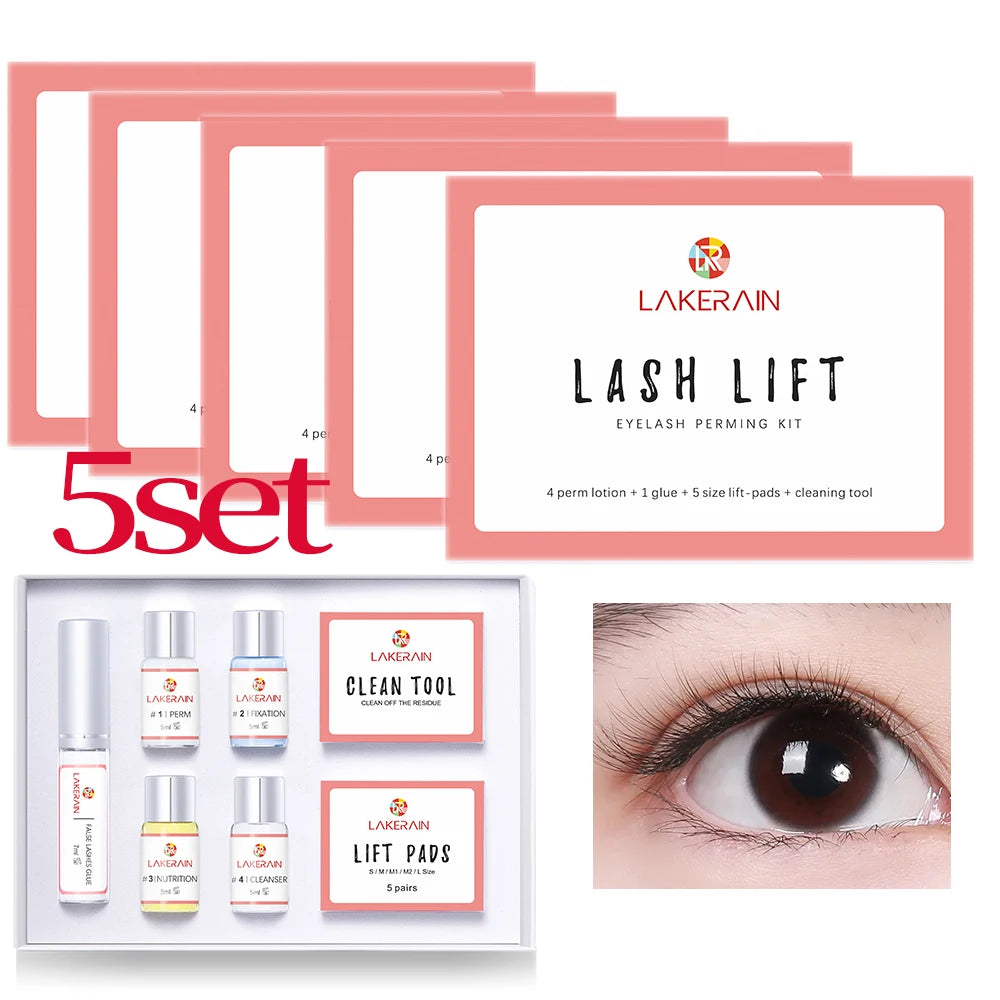 New Lash Lift Kit Long Lasting Eyelash Lifting Perming Lotion Fixation Glue Curly Lasher Beauty Salon Home Use Pro Kit Peaceful Pleasures Health and Wellness 5set