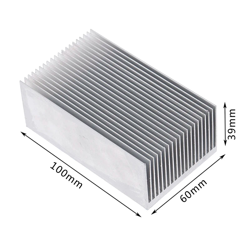 60*60*39mm/100*60*39mm With Thermal Conductive Adhesive Aluminum Alloy Heatsink Cooling Pad LED IC Chip Cooler Radiator Silver Peaceful Pleasures Health and Wellness 100x60x39mm
