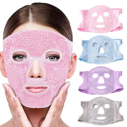 Reusable Ice Face Mask Eye Mask Hot Cold Therapy Gel Pack Post Surgery Recovery Full Face Cooling Super Soft Skin Care Peaceful Pleasures Health and Wellness