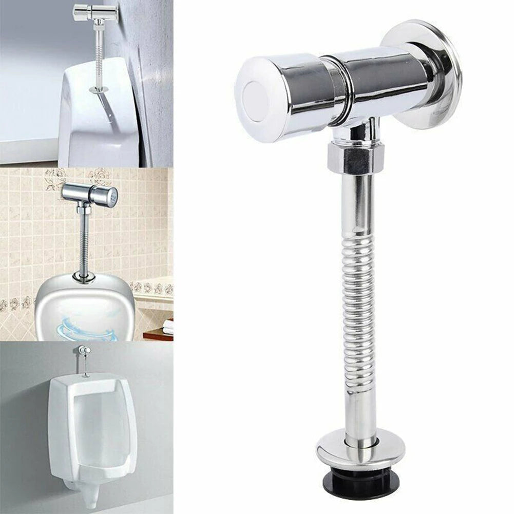 Hand Press Urinal Flush Valve Button Manual Delay Automatic Shutoff