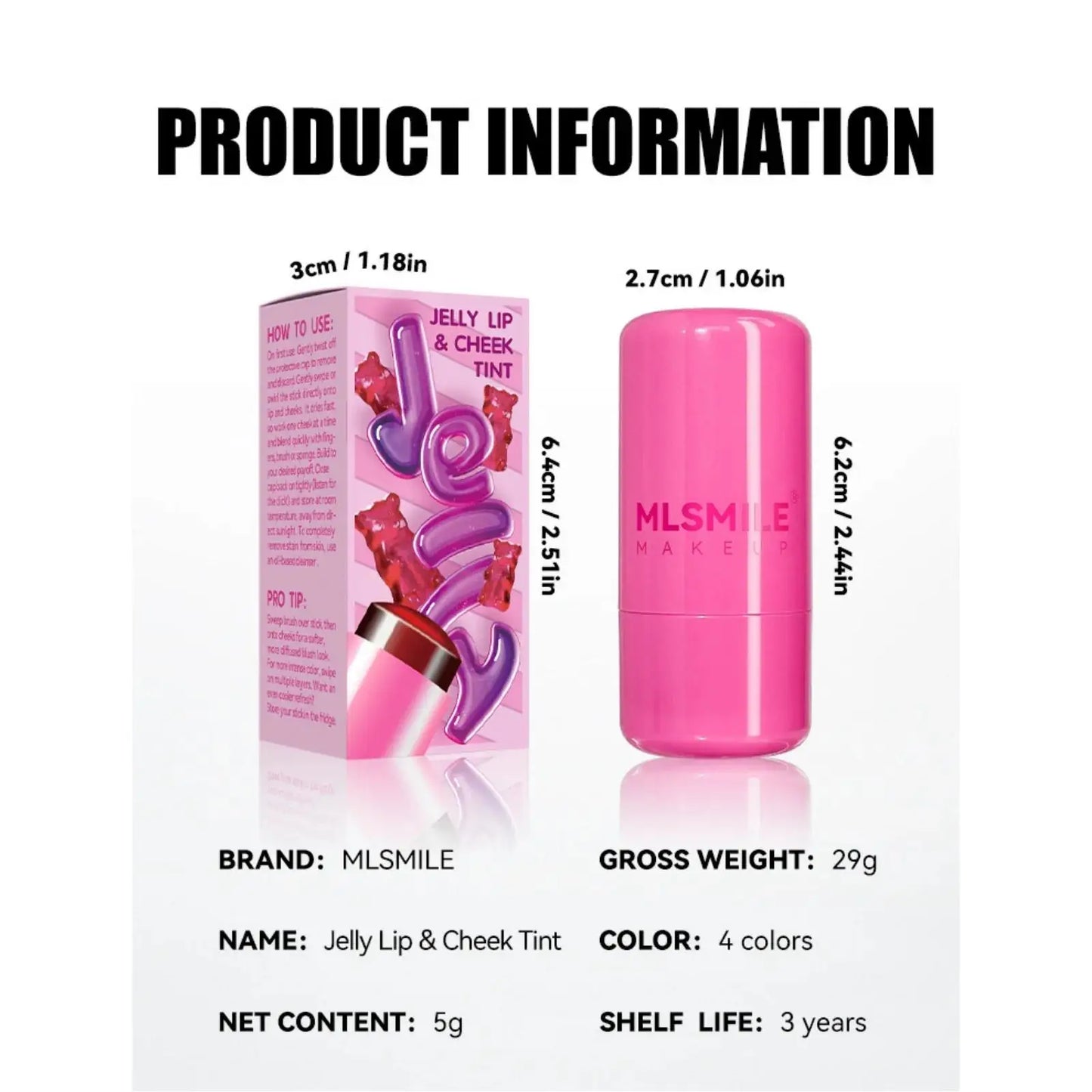 MLSMILE 2-in-1 Jelly Blush & Lip Tint Stick | Long-Lasting Glow