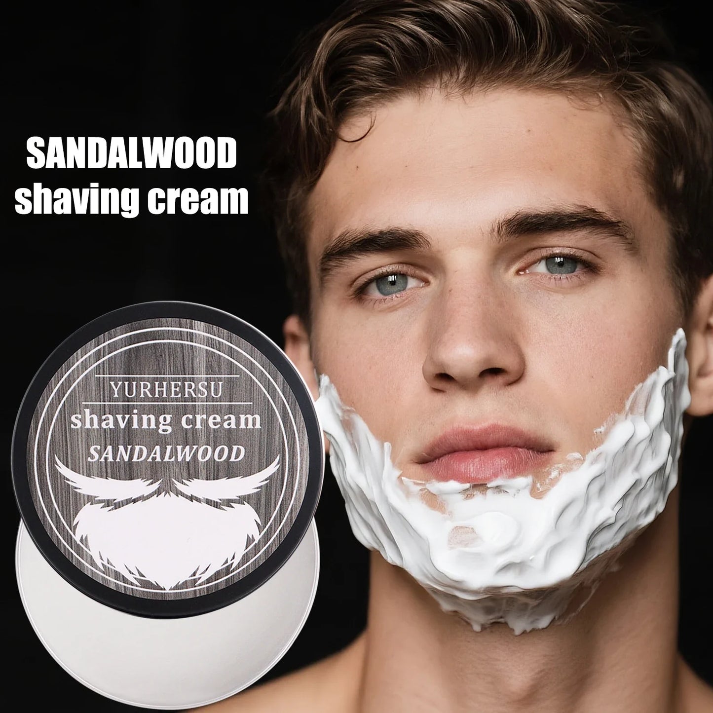 YURHERSU Sandalwood Shaving Soap 80g – Natural Glycerin for Men