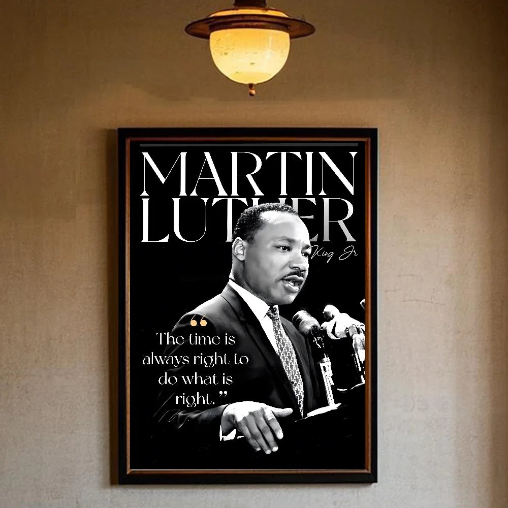 Martin Luther King Jr. HD Waterproof Wall Poster – PVC Decor Wall Art Poster Peaceful Pleasures Health and Wellness z7 40X50cmNoframe