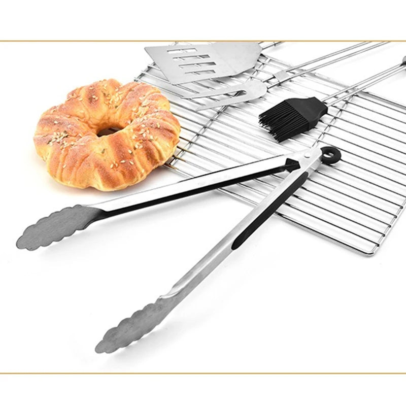 4-Piece Stainless Steel BBQ Tool Set with Oxford Carry Bag | Outdoor Grilling & Camping Accessories Kit
