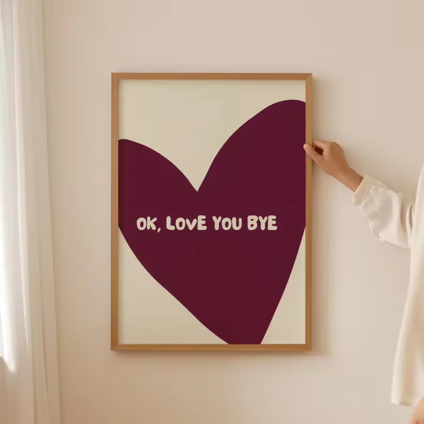 Ok Love You Bye Olivia Dean Wall Art Print Canvas Painting Poster Picture For Living Room,Bedroom Home Decor Peaceful Pleasures Health and Wellness G3599-3 21x30cm Black Frame