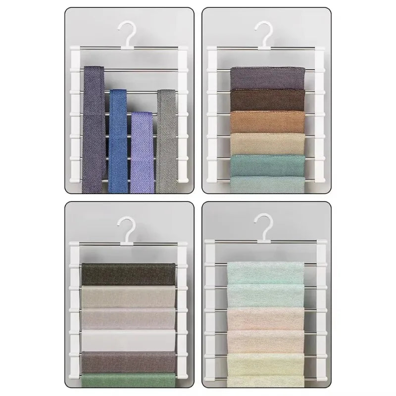 Multi-Layer Pants Hanger | Foldable Space-Saving Closet Rack Clothes Hanger Rack Peaceful Pleasures Health and Wellness