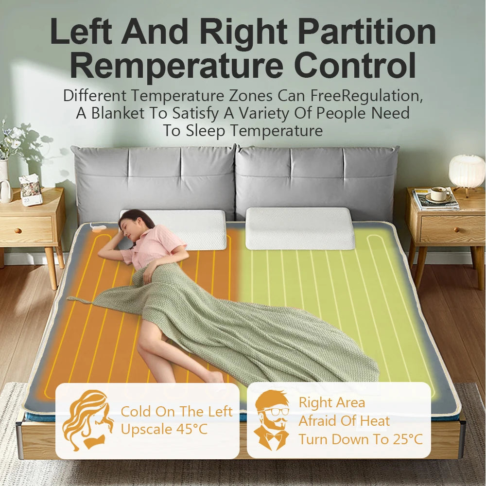220V Electric Blanket Automatic Thermostat Electric Heating Blanket Body Warmer Thermal Mattress for Winter Home Office Use Peaceful Pleasures Health and Wellness
