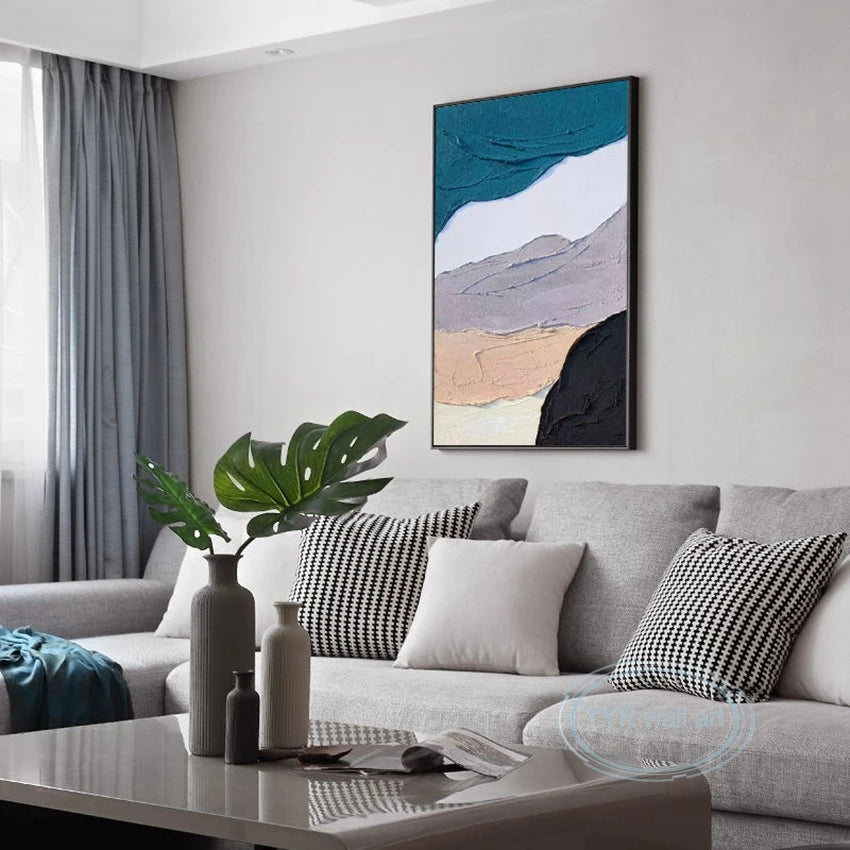 Abstract Hand-Painted Oil Painting Canvas Wall Art | Modern Decor Abstract Canvas Painting Peaceful Pleasures Health and Wellness