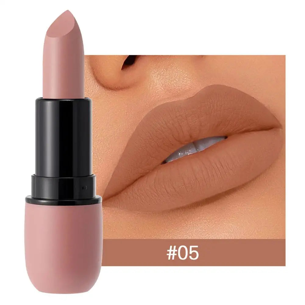 Velvet Matte Lipstick – Waterproof, High Pigment, Long-Lasting