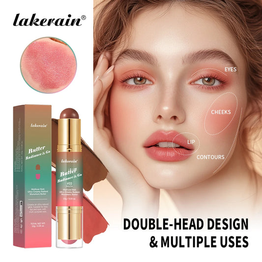 Lakerain Butter Makeup Stick Nature Bronze Colored Matte Effect Moisturizing Smooth Dual-head Design Multi-purpose Makeup Stick Peaceful Pleasures Health and Wellness