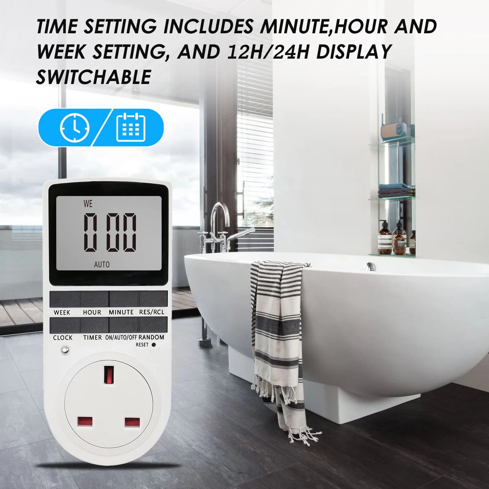 Digital Timer Switch Socket Digital Electronic Timer Switch LCD Display Plug in Programmable Time Switch Energy Peaceful Pleasures Health and Wellness