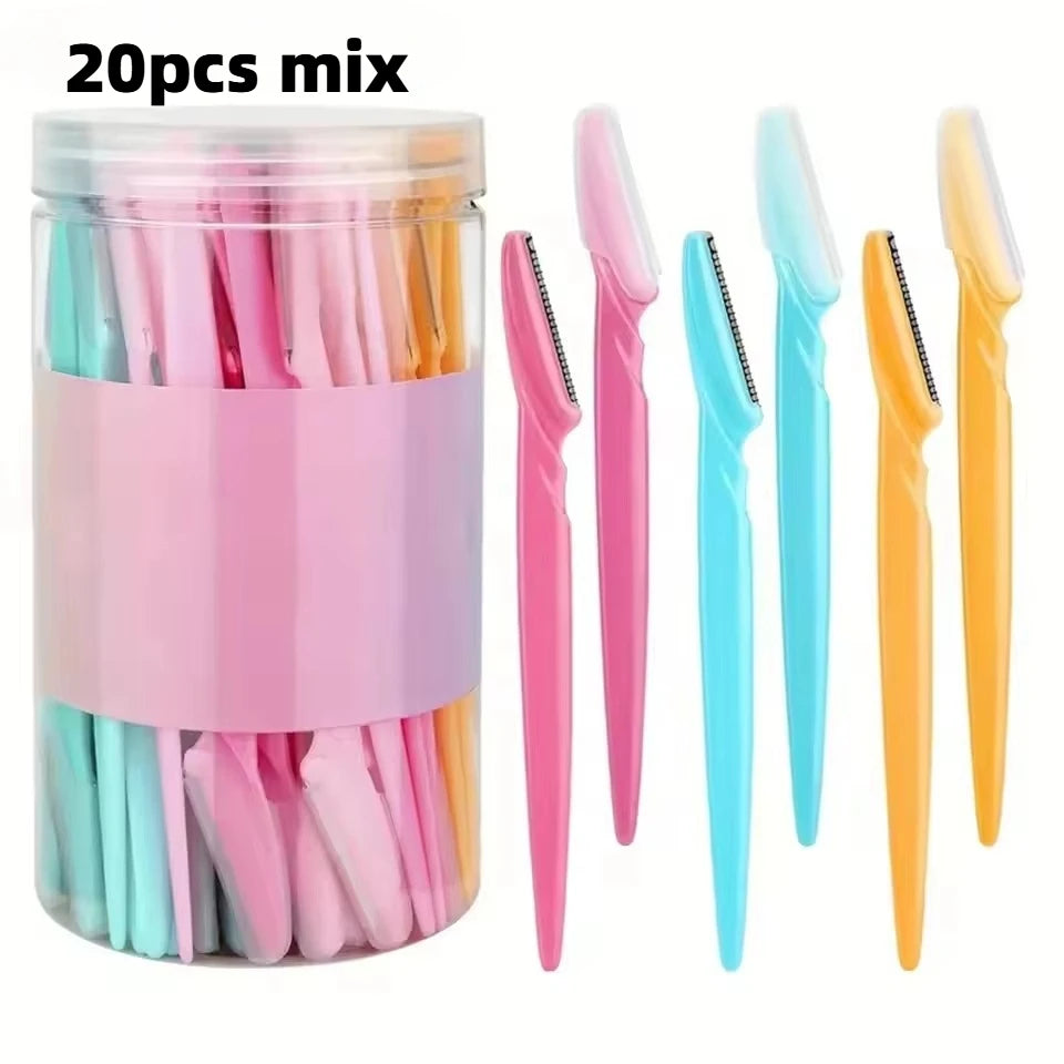 5/10/12/20pcs Eyebrow Razors Facial Eye Brow Trimmer Hair Removal Shaver Safe Blades Trimming Beauty treatment Tools Peaceful Pleasures Health and Wellness 20pcs Bottle
