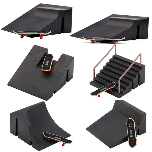 Children Finger Skateboards Skate Toy Skate Park Ramp Set Tech Practice Deck Funny Interior Extreme Sport Fingers Training Toys Peaceful Pleasures Health and Wellness