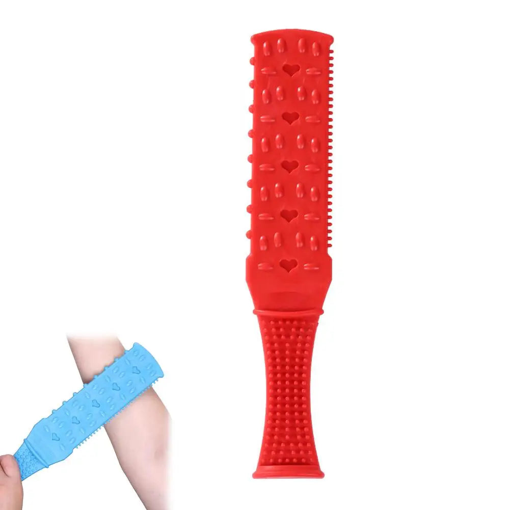 Massage Stick Body Massager Scratching Plate Extended Portable Clapping Massager Clap Hammer For Shoulder Body Relaxation Peaceful Pleasures Health and Wellness red