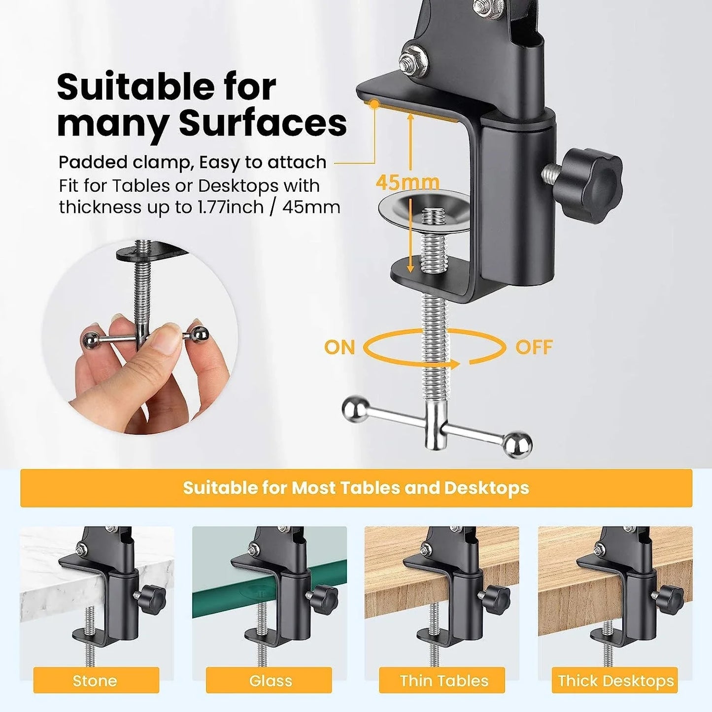 360° Long Arm Tablet Phone Stand – Universal 4–11 Inch Holder