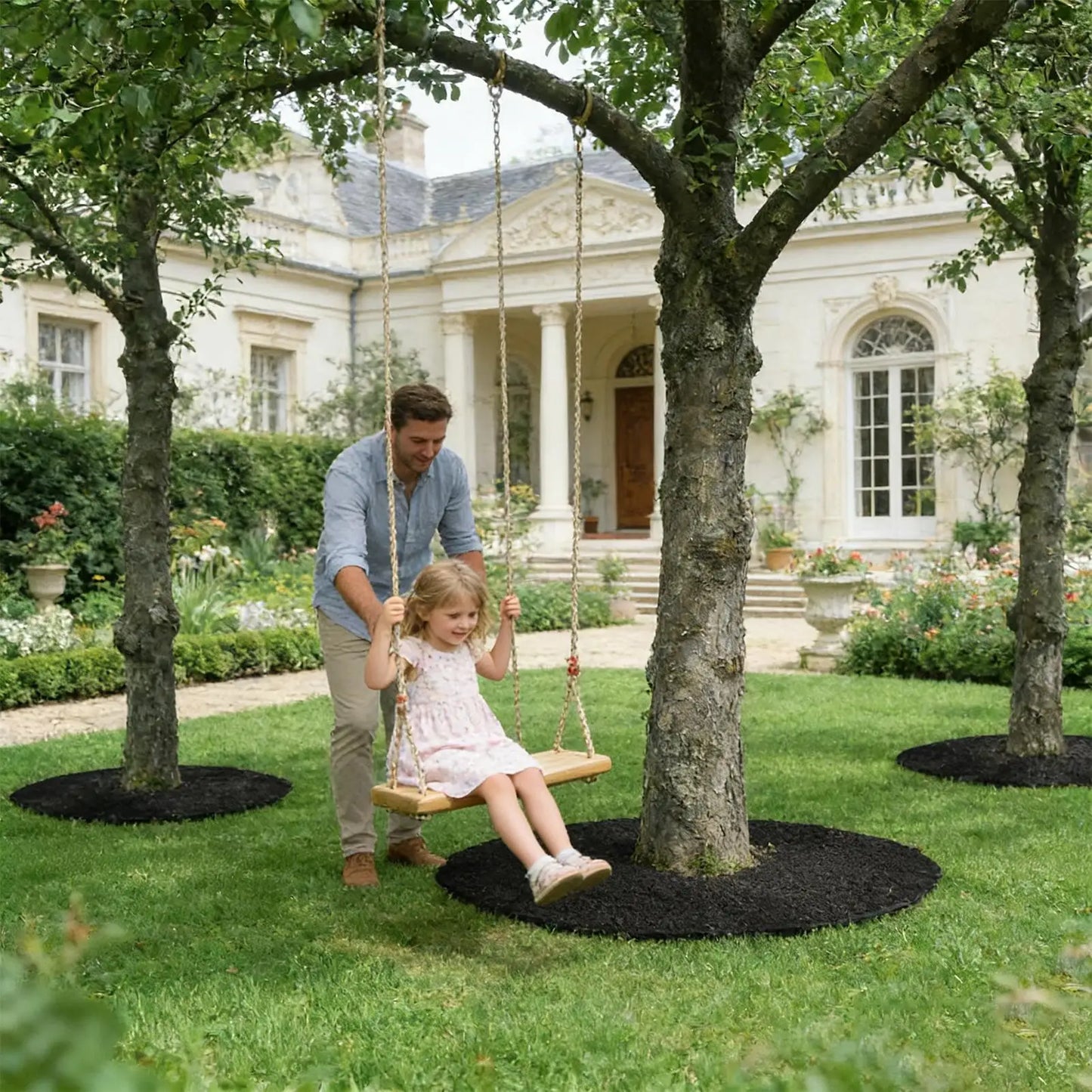 Non-Woven Mulch Ring Weed Barrier Mat for Trees & Plants