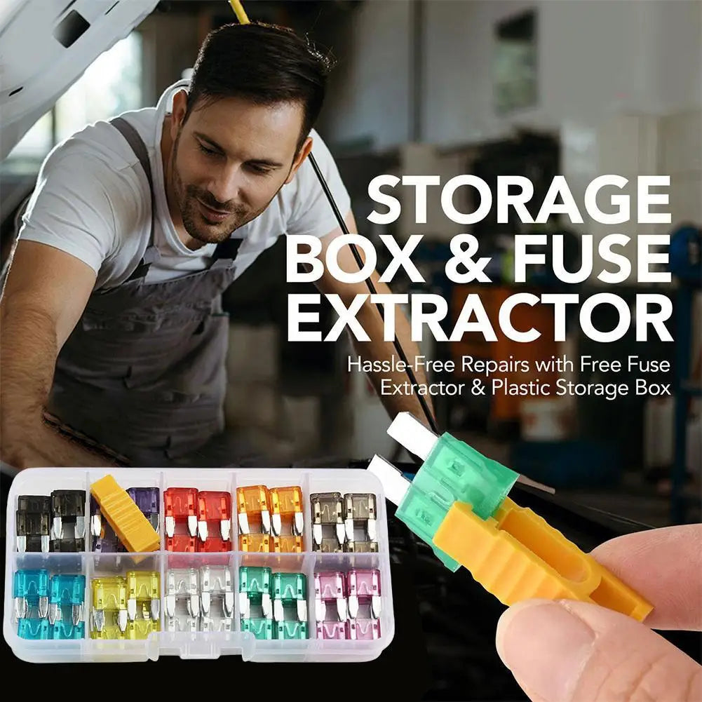 Car Fuse Blade Set Zinc Aluminum Automotive Fuse Assortment Mini Small Medium Size Fuse Box Kit for Vehicle Peaceful Pleasures Health and Wellness
