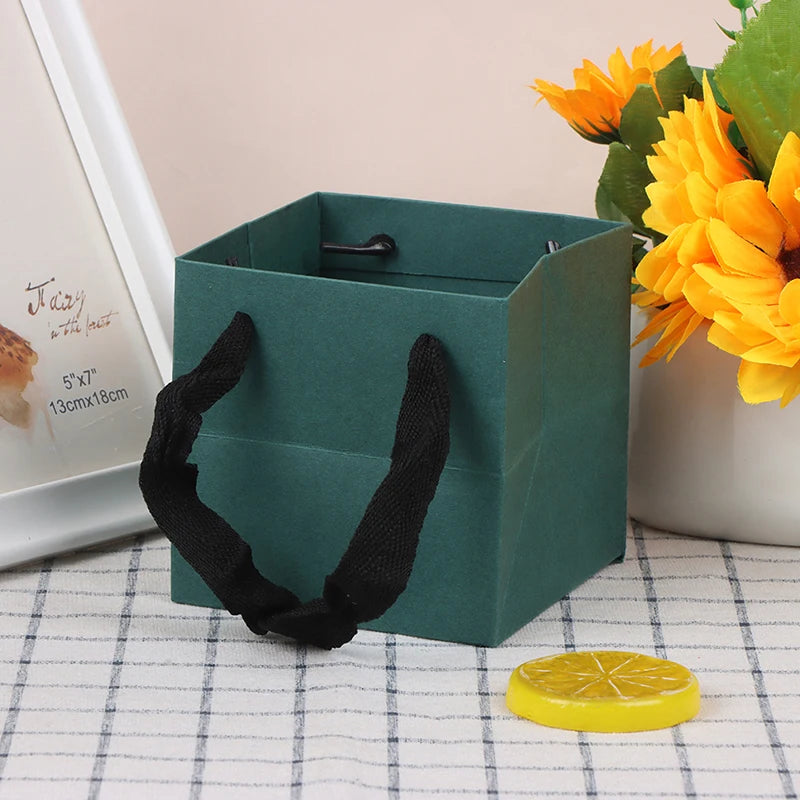 Square Kraft Paper Gift Bags | Wedding, Birthday & Flowers