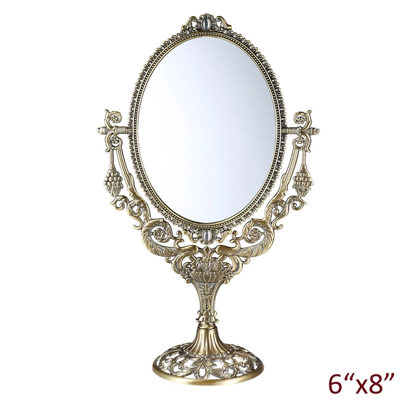 Vintage Double-Sided Swing Vanity Mirror | Grape Floral Design