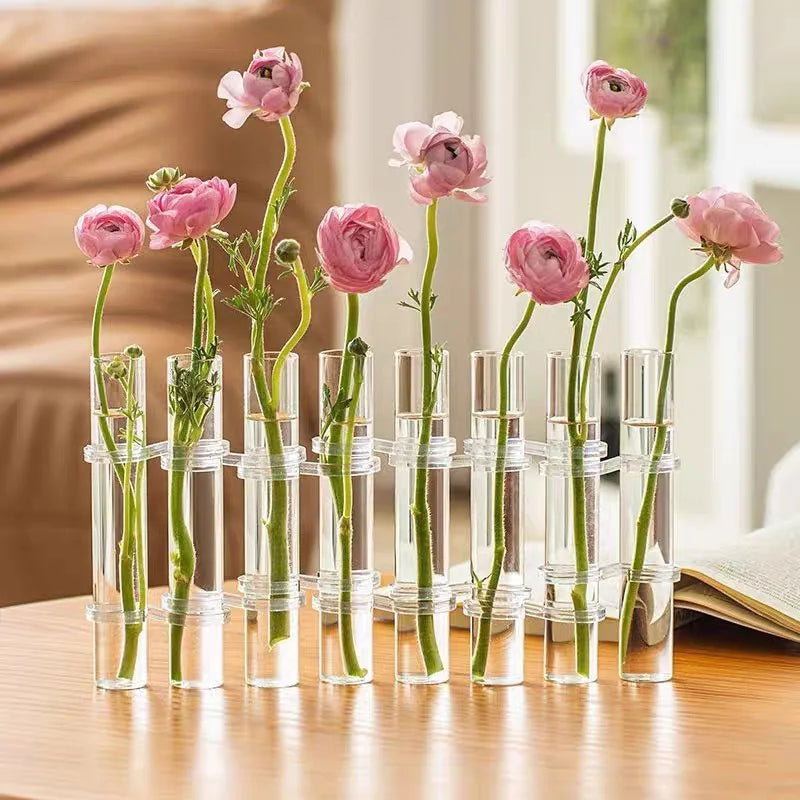 Glass Test Tube Hanging Vase Set | Hydroponics Home Decor