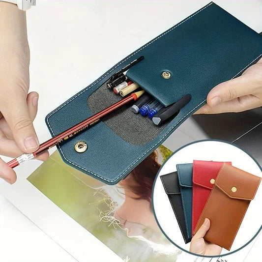 PU Leather Pencil Case Storage Bag Student Glasses Portable Peaceful Pleasures Health and Wellness