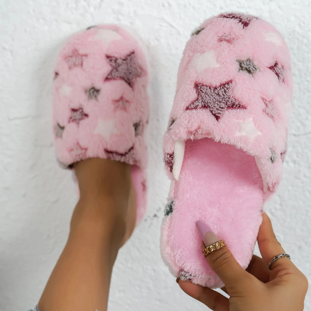 Warm Furry Plush Indoor Slippers | Soft EVA Men & Women
