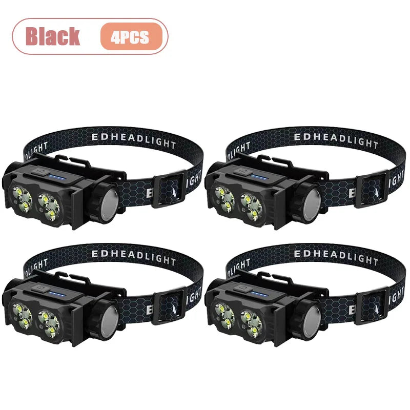 LED Rechargeable Headlamp – Waterproof, Bright & Hands-Free