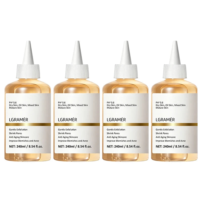7% Glycolic Acid Exfoliating Toner,Exfoliating Facial Toner,Pore Minimizing Toner,Smooth Skin, Even Tone,Hydrating Formula 100ml Peaceful Pleasures Health and Wellness 240ml-4PCS