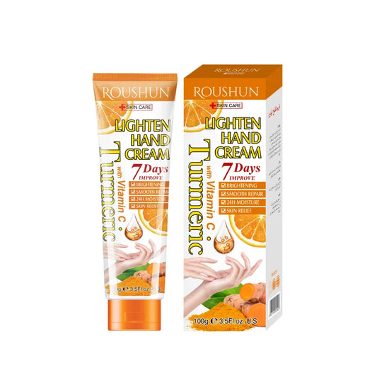 ROUSHUN Turmeric Vitamin C Hand Cream Moisturizing Refreshing Non-Greasy Hand Care Hydrating Moisturizing Hand Cream Peaceful Pleasures Health and Wellness