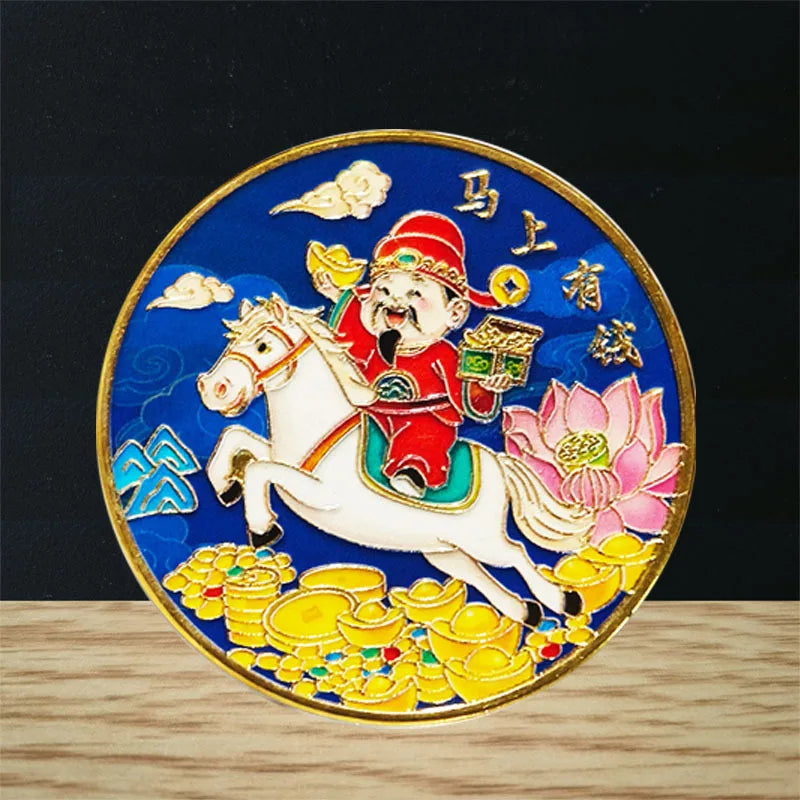 2026 Year of the Horse Commemorative Coin 40mm Gold & Silver