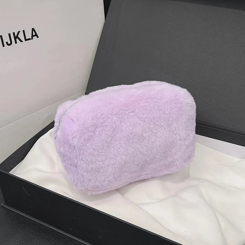 Plush Cosmetic Bag Pencil Girl Candy Hand Banquet Party Lady Makeup